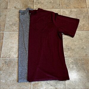 Realessentials Burgundy and Gray Short Sleeve T-shirt Bundle